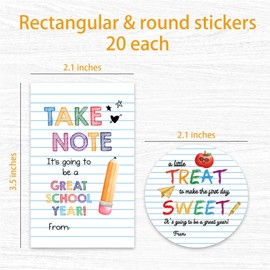 Take Note It's Going To Be A Great School Year Stickers-40Pcs Welcome Back To School Cute Labels-Teacher Reward Motivational Stickers For Students Teens-Classroom Party Favors Decor & Supplies - A03