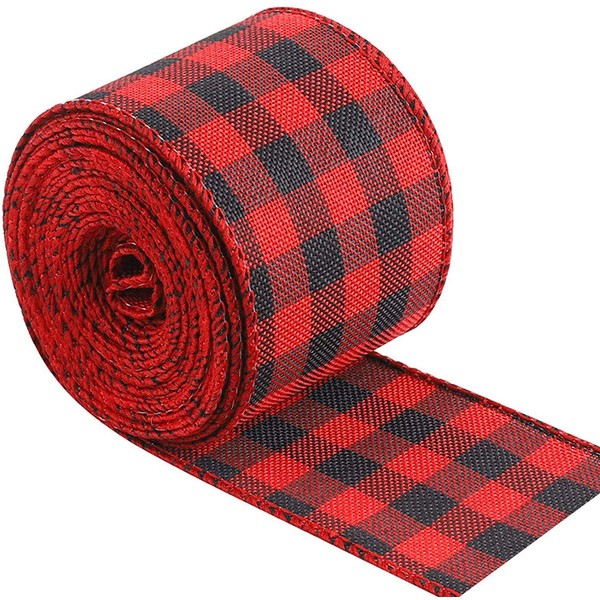 Fvviia Christmas Buffalo Plaid Ribbon,8.7 Yards x 2.5 Inches Christmas