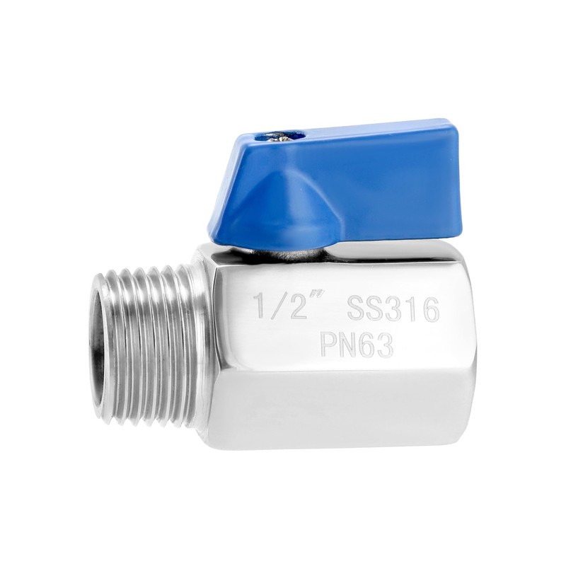 QWORK 2 Pack 1/2" NPT 316 Stainless Steel Inline Valve,