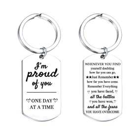 Inspirational Keyring Sobriety Gifts for Women Men AA Sobriety Gifts AA Recovery Gifts Alcohol Addiction Recovery Present For Friends