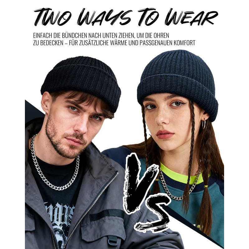 CLAPE Unisex Fisherman Beanie Wool Docker Hat Street Style Trawler