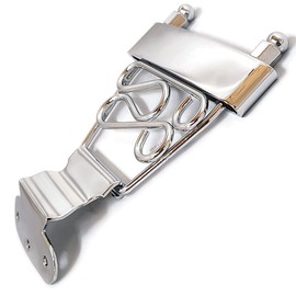 6 String Trapeze Tailpiece for Jazz Archtop Electric Guitar Replacement (Chrome Short Swirl)