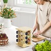 WelFurGeer Bamboo Spice Rack Organizer for Countertop, Revolving Spice Shelf