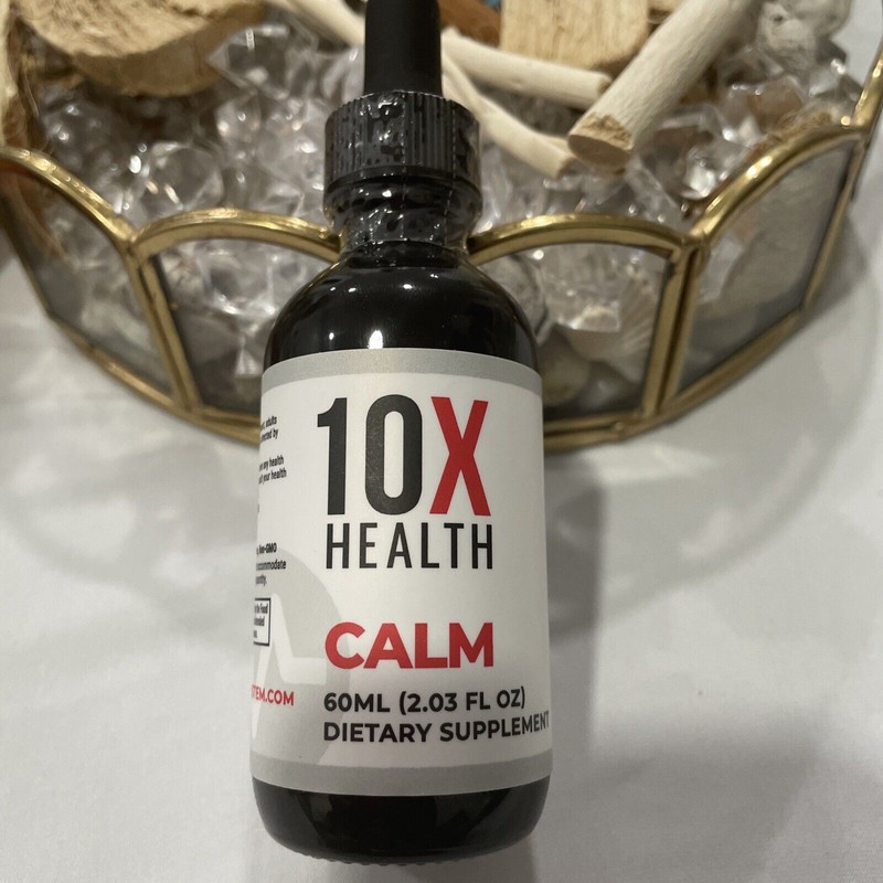 10X Health Calm - L-Theanine & GABA Liquid Drops, Stress