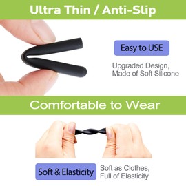 Gdnmapt Silicone Glasses Ear Cushion, Anti Slip Eye Glasses Ear Gripper, Comfortable Glasses Ear Grips, Eyeglass Ear Cushions Solution for Sore Ears, Temple Sleeves Tips for Glasses (4 White Pairs)