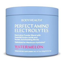 BodyHealth PerfectAmino Electrolytes Powder, Hydration Powder, Sugar Free Keto Electrolyte Drink Mix, Non GMO, Watermelon Flavor (60 Servings)