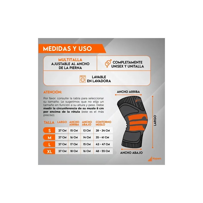 Pack de 2 Rodilleras Deportivas Hyperz para Compresión y Soporte