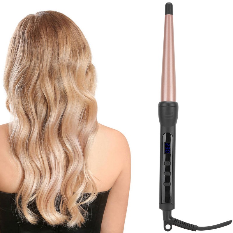 Hair Curler Electric LCD Ceramic Hair Curling Wand Rod Cone