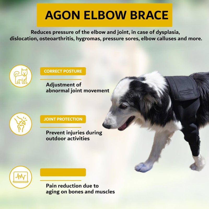 AGON Dog Elbow Brace for Elbow Support – Adjustable Hinge