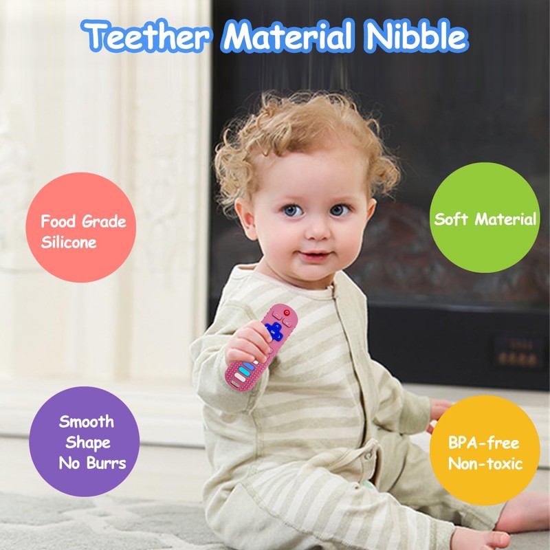 YAPROMO Baby Teething Toys,Reomte Teether Toys, Silicone Chew Toy for
