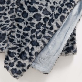 Leopard Faux Fur Throw Blanket - Ultra-Soft, Reversible, Fuzzy Animal Print Grey/Black Faux Fur - Luxury, Decorative 50" x 60" Throw Blanket for Couch, Chair, or Bed (Grey/Black Leopard)
