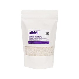 Uiixol Aceites Esenciales - Sales de Baño para Tina con Sal Marina y Sal Epsom, Efecto Relajante y Aromaterapia, Aroma a Lavanda que Aumenta la Creatividad e Inspiración - 500g