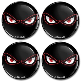 Skino™ 3D Gel Car Wheel Centre Universal Rims Hub Center Stickers Decals For Caps Vehicle Auto Tuning Emblem No Fear Eyes 4 x 60mm A 4060
