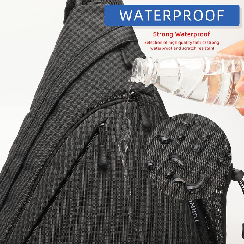 TurnWay Water-Proof Sling Backpack/Crossbody Bag/Shoulder Bag for Travel, Hiking, Cycling,