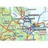 Physical Map of Virginia State - 11.3 x 23.3 Inches