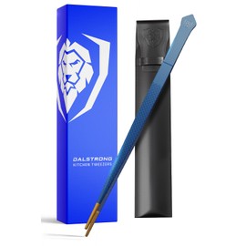 DALSTRONG Professional Cooking Kitchen Tweezers - 10 inch - High-Precision Tweezer Tongs - Gold Tip - Blue Titanium Coating - BBQ, Plating - 304 Stainless Steel - Culinary Fine Use - Kitchen Tongs