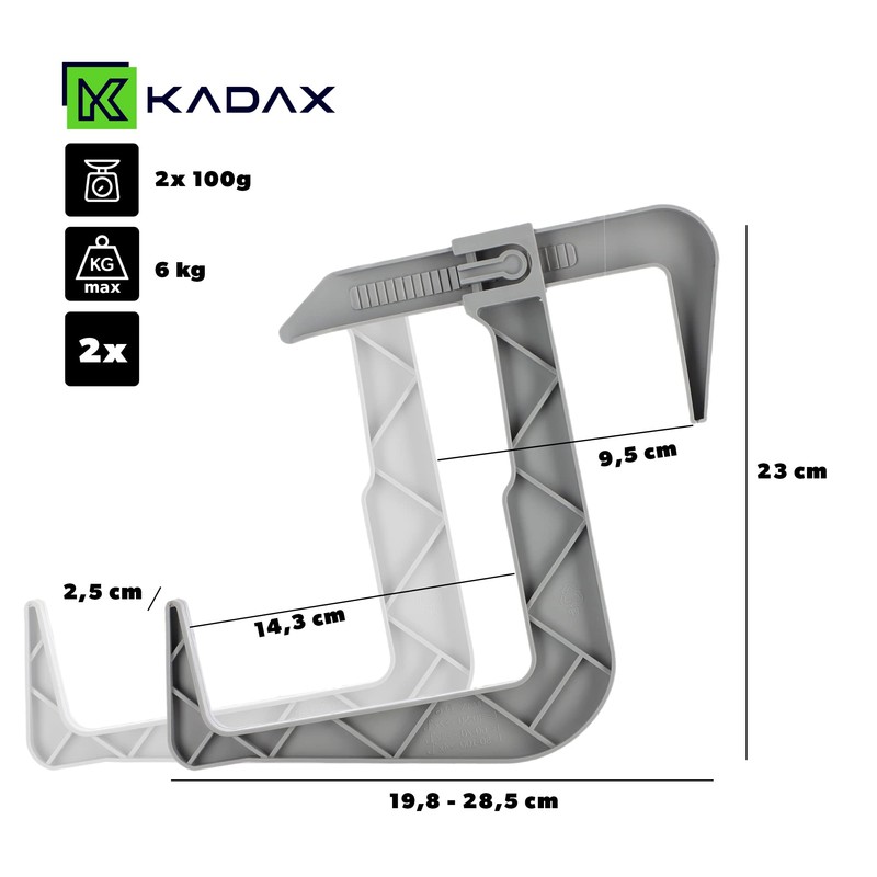 KADAX Flower Box Bracket, No Drilling, Balcony Box Holder Set,