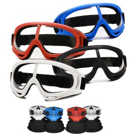 Jomixa Safety Goggles Protective Goggles Compatible with Nerf Guns for Kids &Teens, Team Color Options (Blue+Red+White+Black)