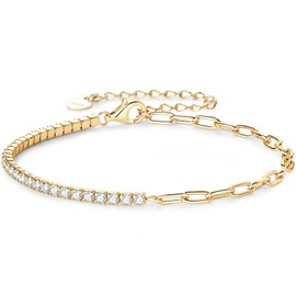 PROSTORY Moissanite Tennis Bracelet, 0.93cttw D Color VVS1 925 Sterling Silver Adjustable Bracelets for Women Wife Birthday Jewelry Gift, Standard size, Sterling Silver, moissanite