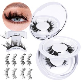 B&Q Magnetic Eyelashes, 2 Pairs, Magnetic Eyelashes, Natural Look, Two Different Magnetic Lashes Set, Includes Tools for Wearing Eyelashes, Reusable Eyelashes, Magnetic (CX02)