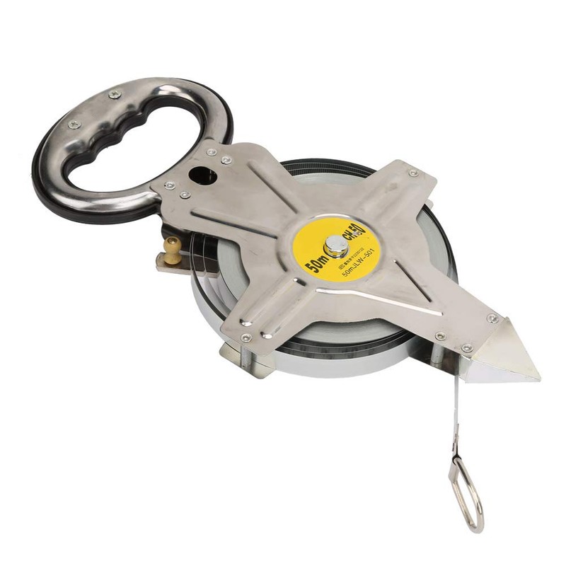 50M Stainless Steel Tape Measure,Retractable Building Construction Surveying Tool for
