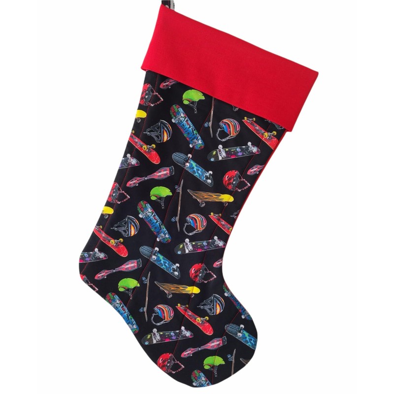 Skateboard - Skateboarder Quilted Christmas Stocking