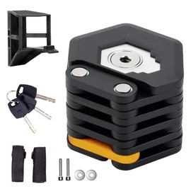 kingsea Bike Foldable Lock, 2.8 FT(85CM) Strong Bicycle Locks, Security Level 6 Heavy Duty Folding Bike Lock, Anti Theft Combination Security Bicycle Chain Lock with Bracket and 3 Keys