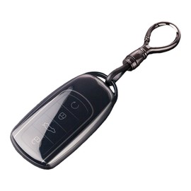 TPU Car Key Fob Cover for Jaecoo 7, Key Fob Holder, 4 Buttons Car TPU Case with Keychains for 5 Plus Omoda 5 C5 7pro Tiggo 7 Pro Max Chery Jaecoo J7 J8 J9 Tiggo 8 Pro Tiggo 8plus(Transparent Gray)