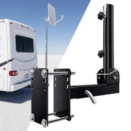 Flagpole Bracket - Heavy Duty Adjustable Flag Mount for Travel Trailers & Campers - Universal Fit for 1" to 1.5" Flag Poles - Easy Install, Durable Metal Design (Black)