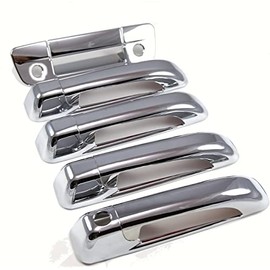 W Power Triple Chrome Plated ABS Plastic Side Door Handle + Tailgate Covers Overlay Compatible with 2009-2018 RAM 1500 2500 3500