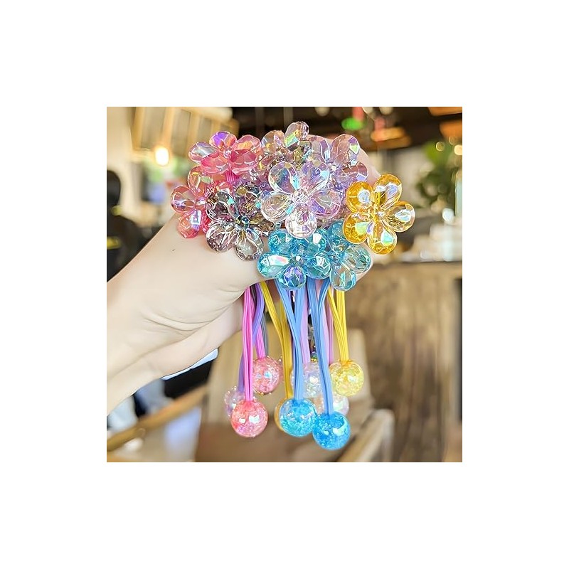 12 Gomas para El Pelo con Bolitas para Niñas Pequeñas,