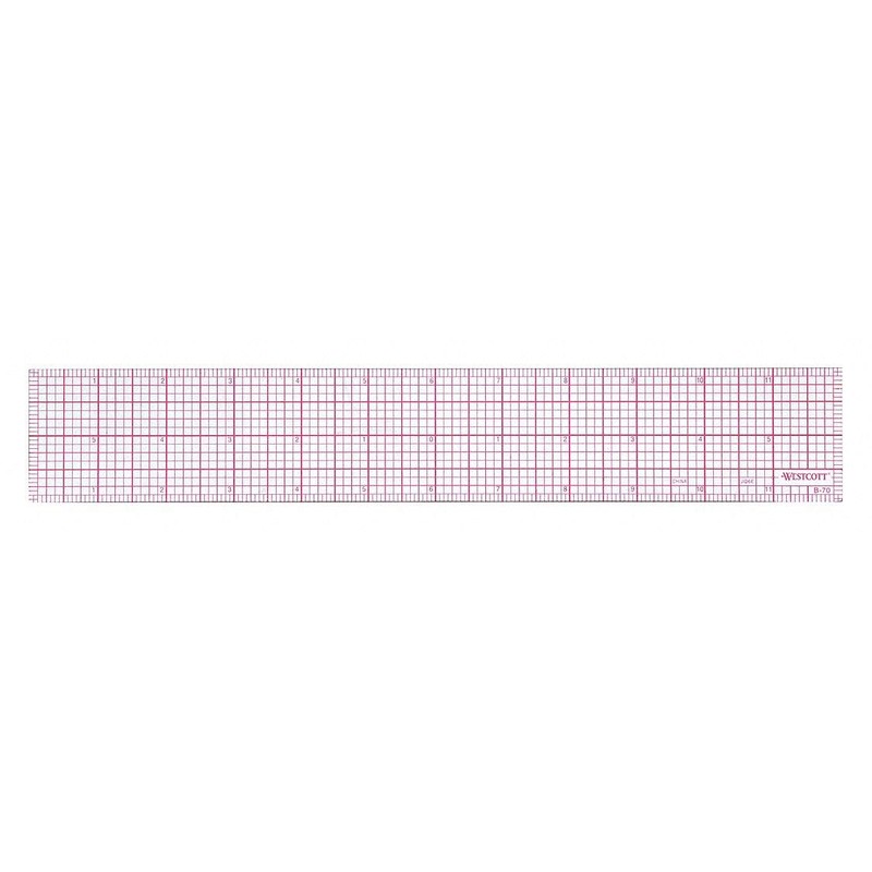 Westcott 8ths 12-Inch Beveled Transparent Ruler (B-70)