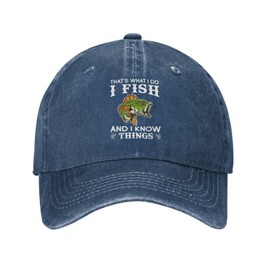 Fishing Lovers Hat That's Whats I Do I Fish and I Know Things Hat Men Baseball Caps Graphic Cap