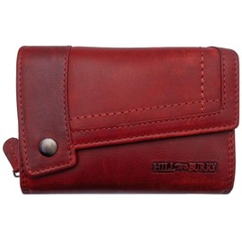 BelleBay Women's Leather Wallet with RFID Protection, Women's Wallet with Many Card Slots, Purse with Coin Compartment, Red (1), Vintage
