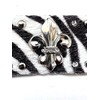 Animal Print Faux Leather Bracelet with FLEUR DE LIS Sign