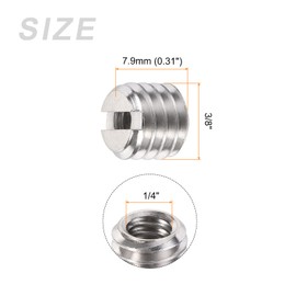 METALLIXITY Convert Screw Adapter (7.9mm/0.31") 10Pcs, Alloy Steel 1/4" Female to 3/8" Male Thread Screw - for Home Tripods Light Stands, Silver