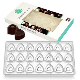 O'Creme Clear Polycarbonate Chocolate Mold Transparent Candy Mould, Convex Triangle 21 Cavities