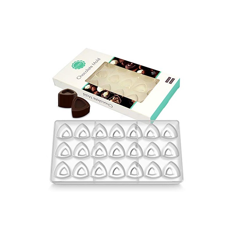 O'Creme Clear Polycarbonate Chocolate Mold Transparent Candy Mould, Convex Triangle