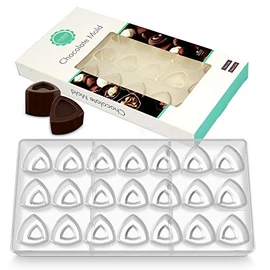 O'Creme Clear Polycarbonate Chocolate Mold Transparent Candy Mould, Convex Triangle 21 Cavities