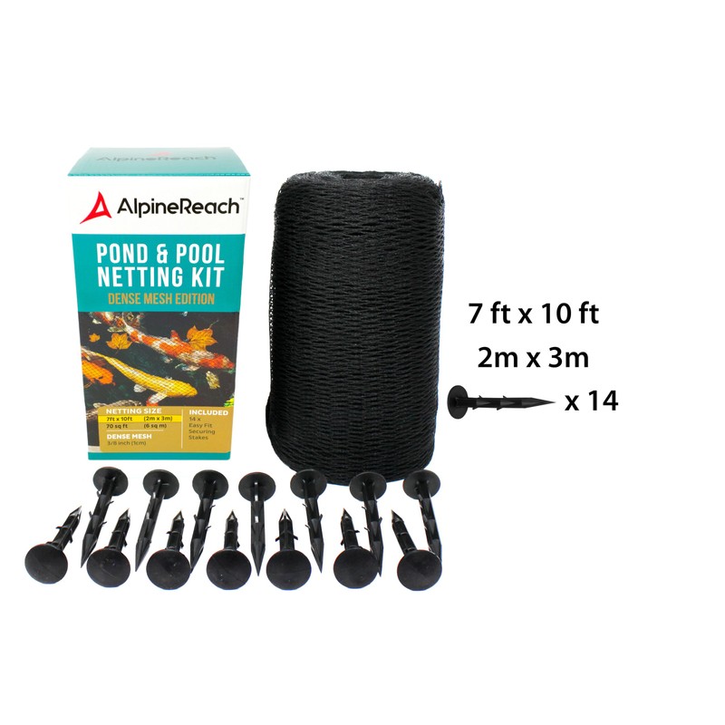 AlpineReach Koi Pond Netting Kit 7 x 10 ft Black