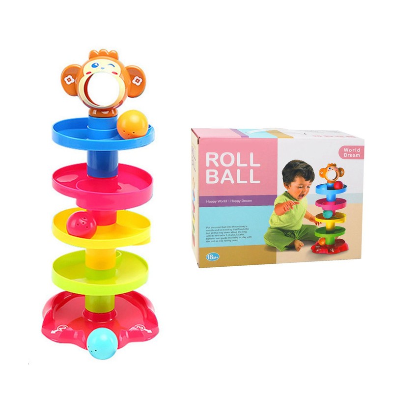 5 Layer Ball Drop Toy Ball Swirling Tower Toddler Stacked
