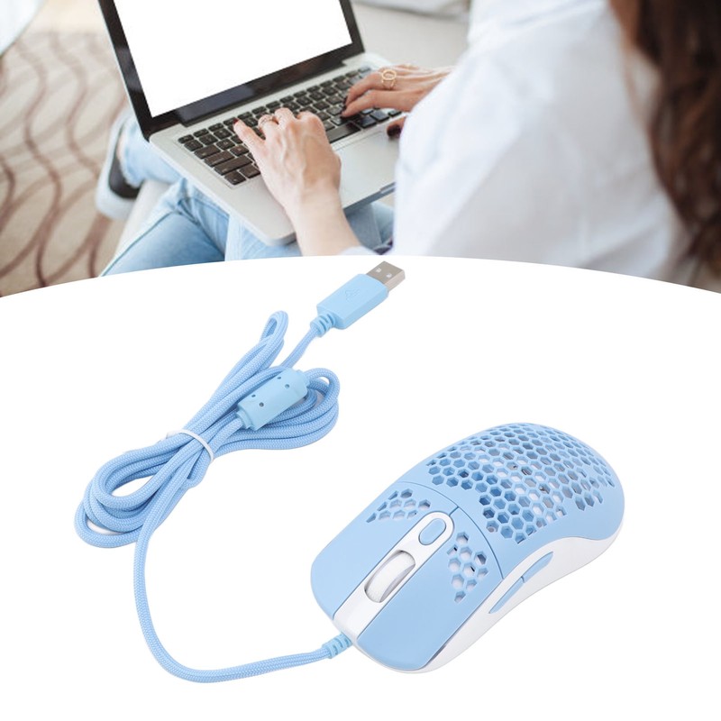 RGB Mouse Cellular Hollow Design Lightweight Wired Backlight 12000DPI 6
