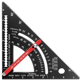 NORTOOLS Carpenter Square 7 inch,Adjustable Rafter Framing Square Tools,T Square Multi-Purpose Aluminum Alloy Triangle Carpenter Square for Woodworking and Carpentry | Drill Gauge, Protractor, Ruler ﻿