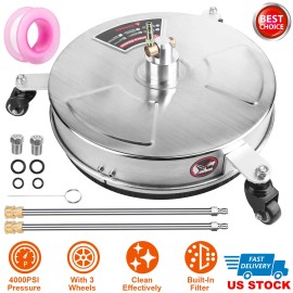 iMounTEK 15" Pressure Washer Surface Cleaner with 3 Wheels Dual Handle for Patios Decks