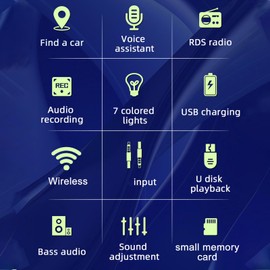 Car Stereo Double Din, Car Radio Audio Receiver RDS Radio, Bluetooth Hands Calling, Car MP3 Player Support Voice Control, Locate and Find Car Function, Type C Charging