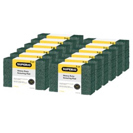 Scouring Pad Non-Scratching Scrubber Non-Scratch Cleaning Scrub Pads Heavy Duty Scouring Pad Reusable Kitchen Scrubbing Pad Pack of 36 Green, by Superio