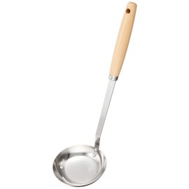 Endoshoji Professional Olive Ladle, Stainless Steel / Natural Wood, Made in Japan