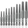 Treki Screw Extractor Drill Bit Set，10pcs 1/4" Hex Shank Easy