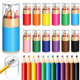 Humyoun 12 Sets Mini Colored Pencils for Kids Toddler Pencils with Sharpener 3.5 Inch 12 Assorted Colors Drawing Pencils Coloring Pencils Set for Kid Children Art Painting Classroom Graduation Gifts