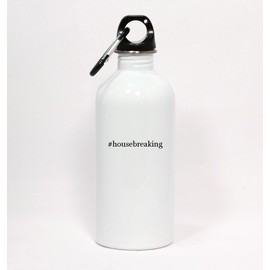 Los Drinkware Hermanos #Housebreaking - Hashtag White Water Bottle with Carabiner 20oz